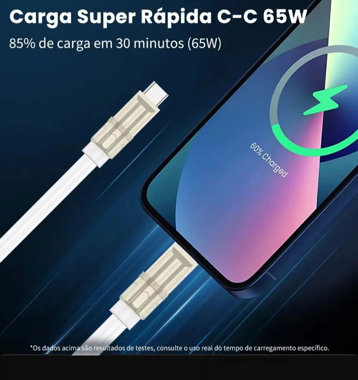 Cabo turbo de 65 w tipo c