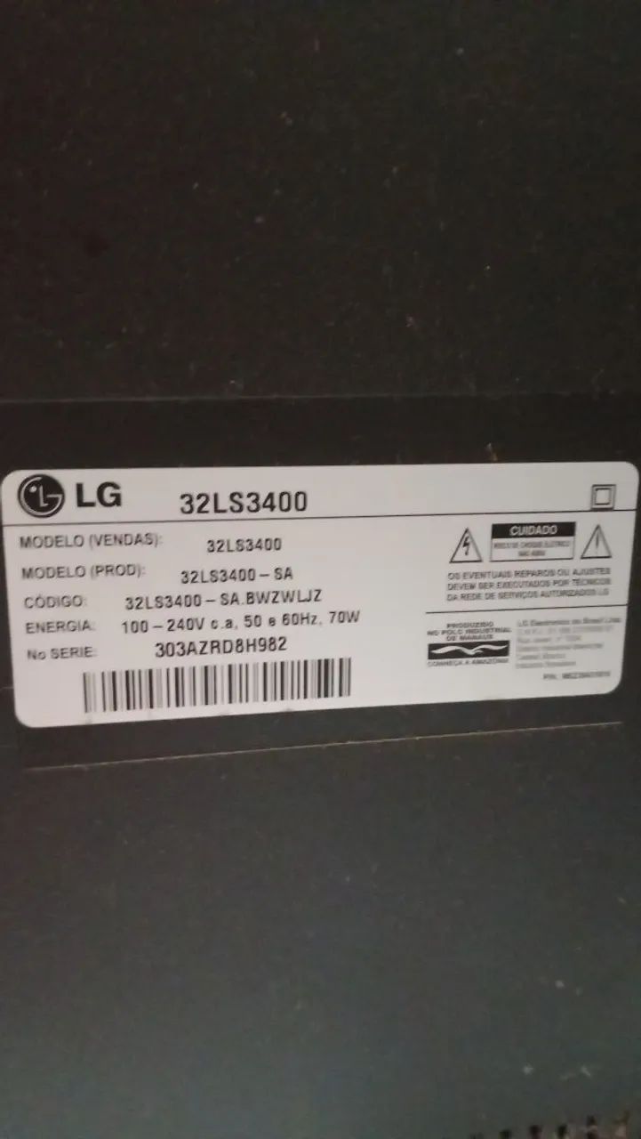 Vendo tv LG de Led 32 polegadas 