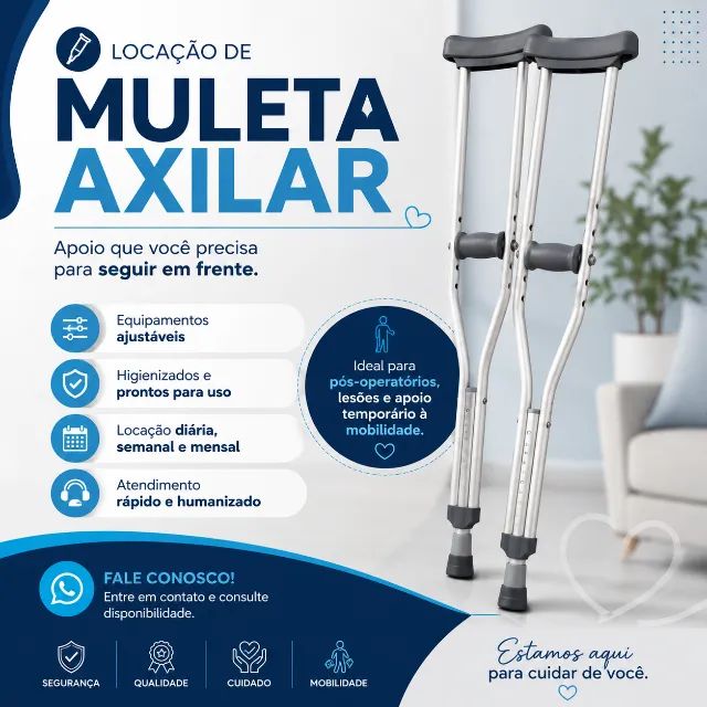 Aluguel locação de muletas