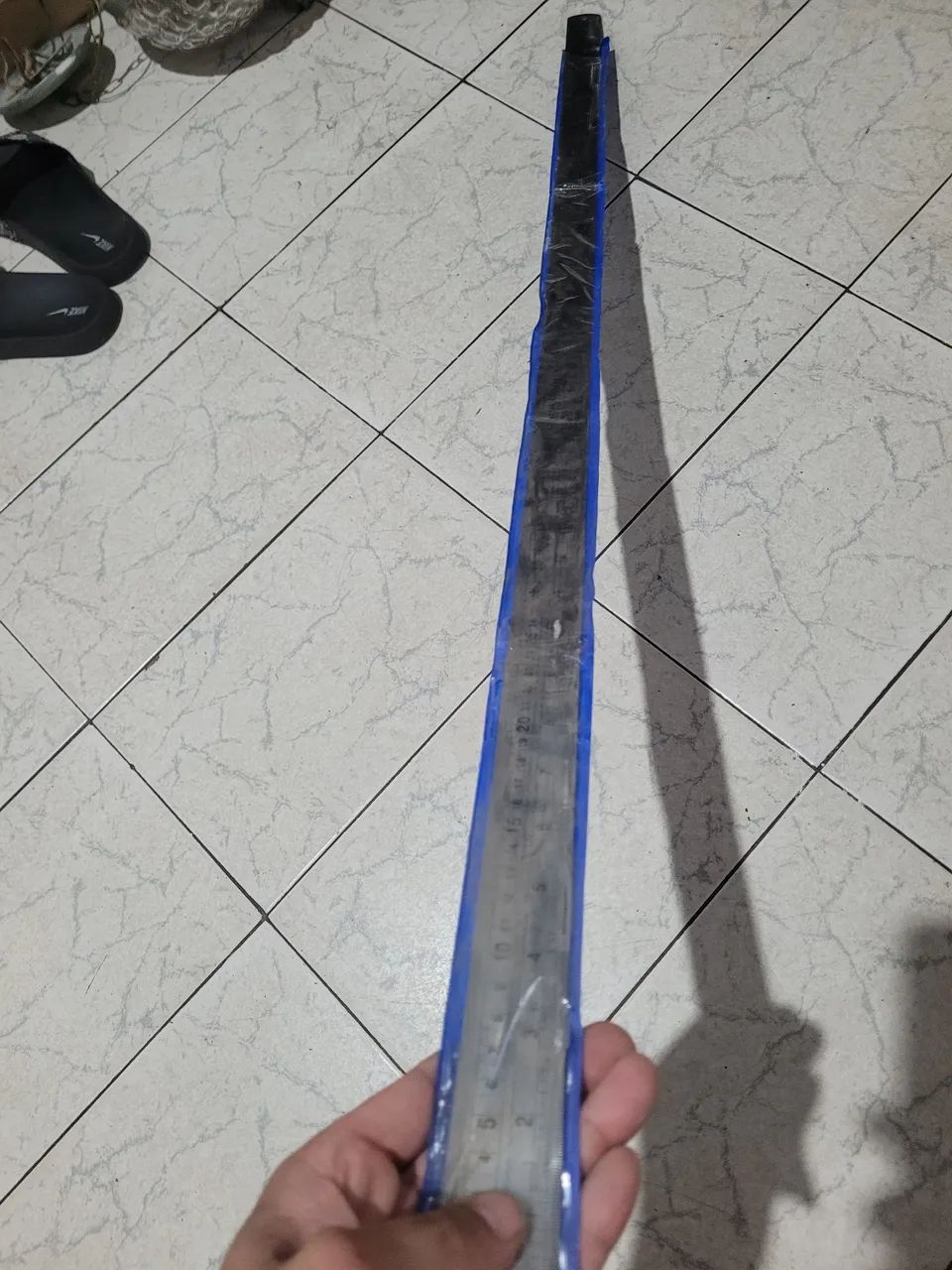 Régua de aço inox de 1 metro/ 1 cm ( graduada e centímetros e polegadas ) - Foto 3