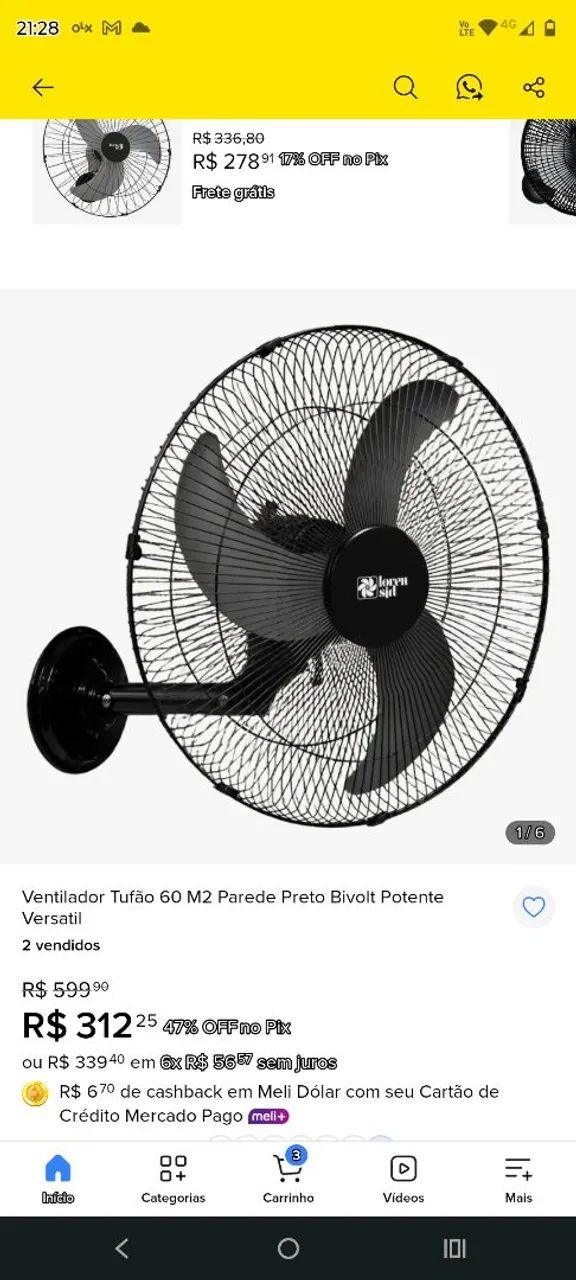 Ventilador 90 cm