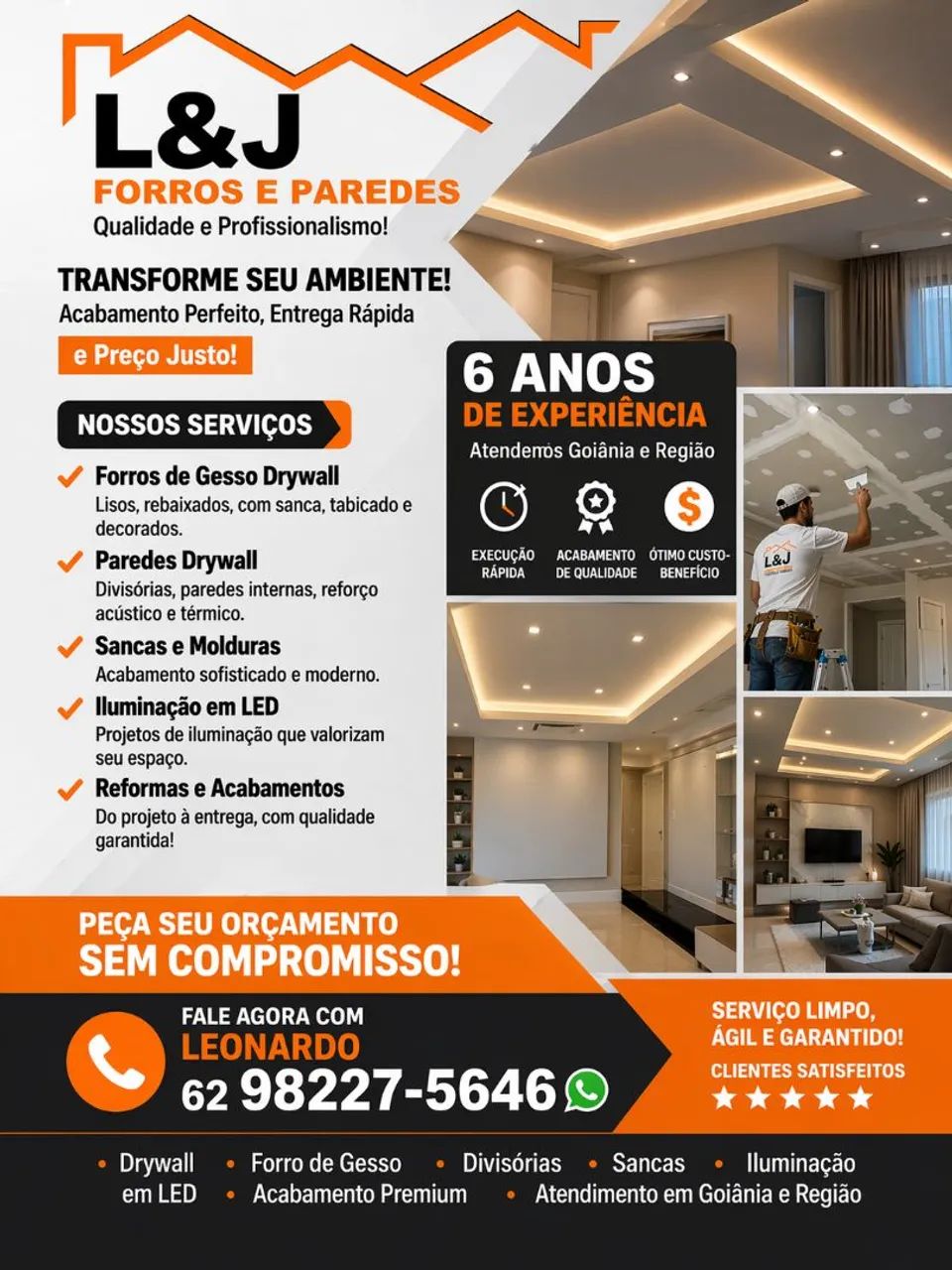 Montador acartonado reparo gesso
