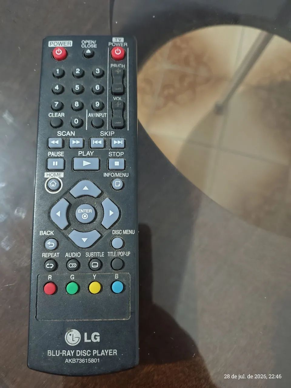 Controle LG Blu-ray disc player