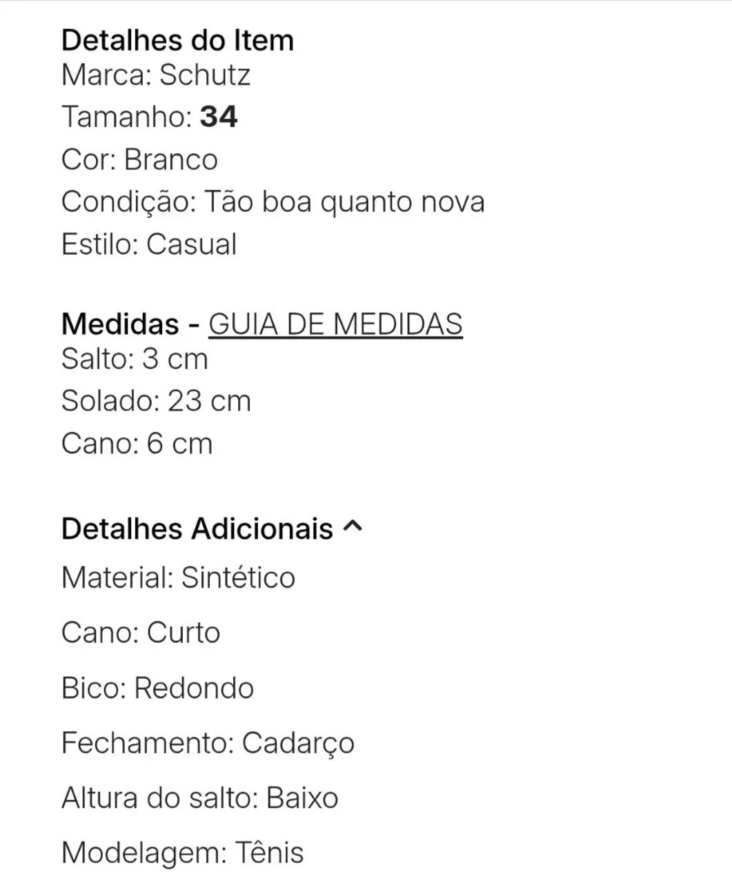 Tênis Schulz Feminino Branco 34 - Foto 2