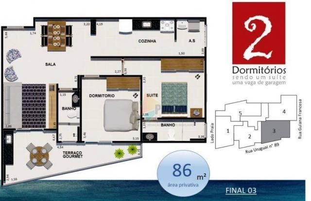 Apartamento à venda, 86 m² por r$ 425.927,00 - vila guilhermina - praia grande/sp