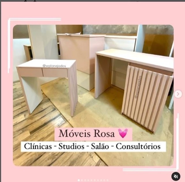 Móveis Rosa Ripado para Estética - Clínicas - Studios - Nails - Consultórios