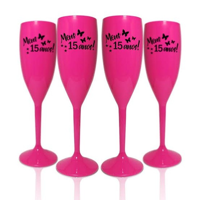 Taça de champanhe acrílico personalizada 