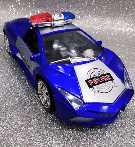 Carro Elétrico Infantil Viatura De Policia Com Megafone USB MP3 Controle  Remoto Luz E Som 12V 