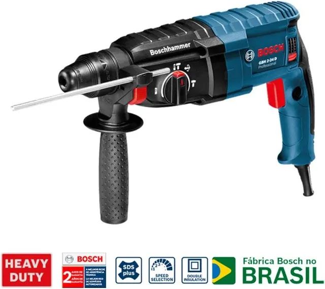 Martelete Bosch Professional GBH 2-24 D azul com 820W de potência 220V - Foto 2