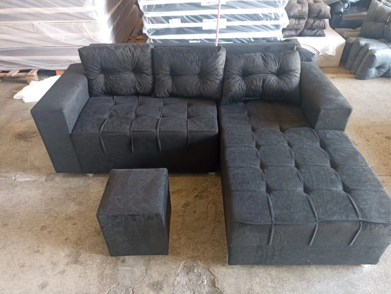 Sofá com puff novo - entrego 