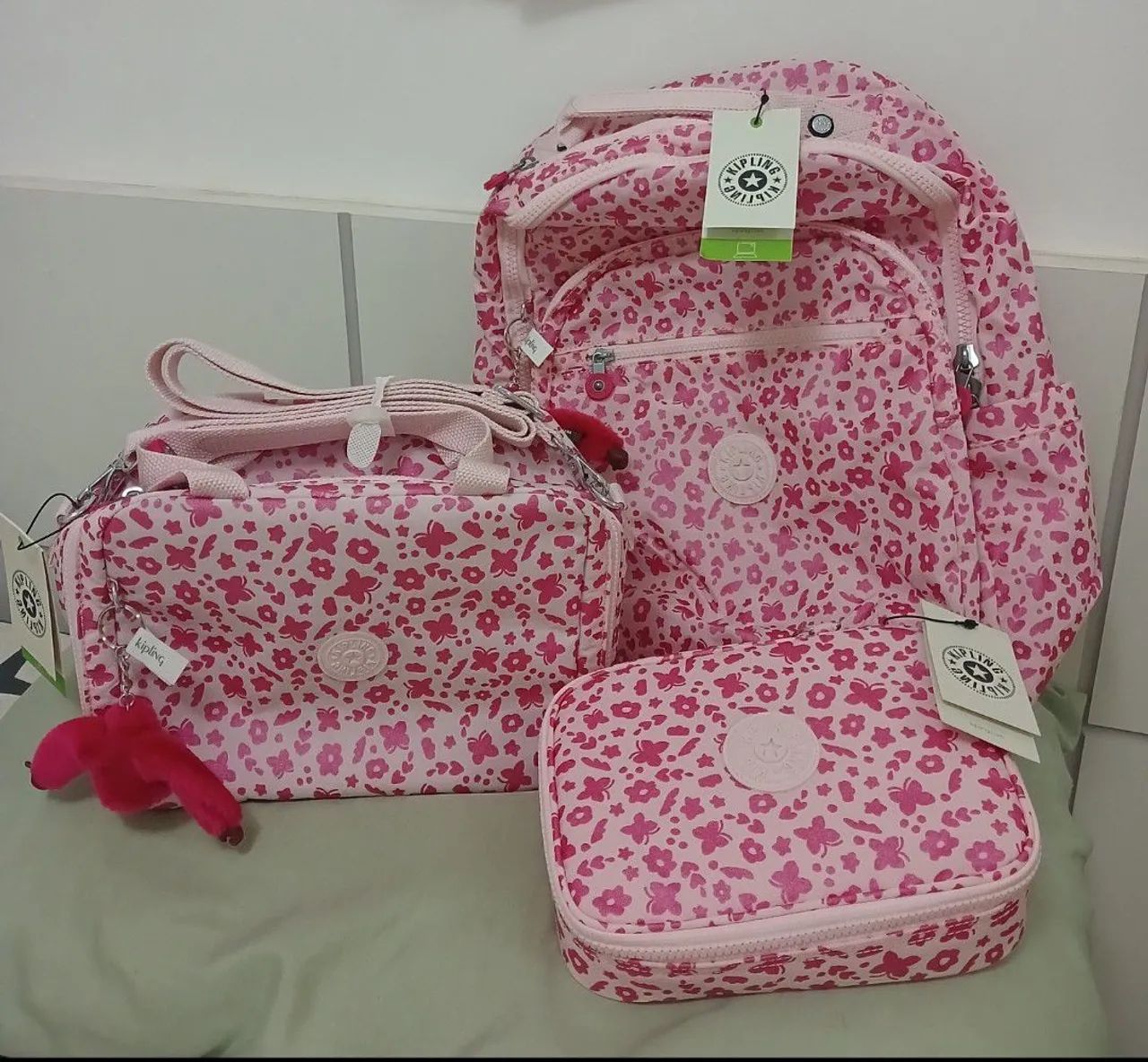 Kit Kipling - Mochila, Bolsa e Estojo