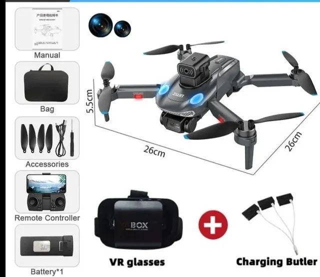 DRONE NOVO CASE GPS OCULOS VR MOTORES BRUXELES SENS OBST CASE