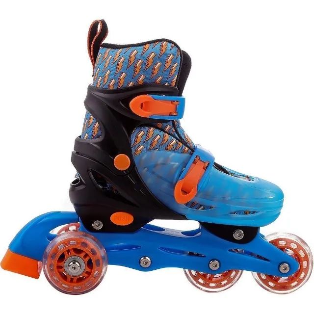 Patins Roller 4 Rodas in Line com kit Proteção Tamanho 28-31 Azul Brink+ - Foto 4