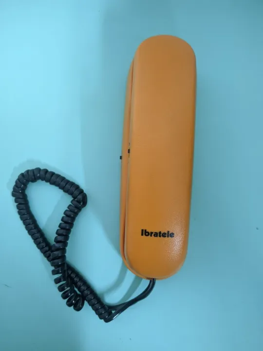 Telefone com fio Ibratele Laranja - Funcionando
