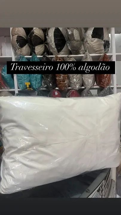 Travesseiro 100% algodão - Novo