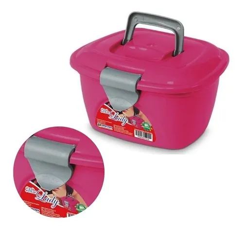 Mini Maleta Lady Box Rosa - 7" 25366 Arqplast