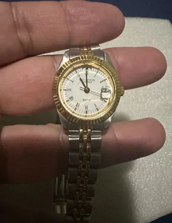 relógio technos feminino riviera bicolor prata e dourado - Foto 2