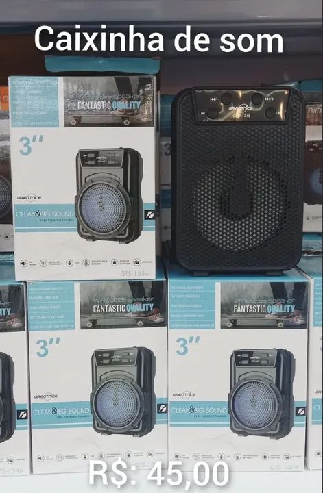Caixinhas de som via Bluetooth.