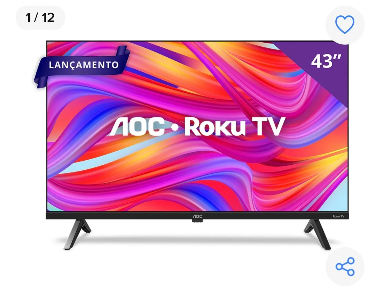 TV 43 polegadas Roku TV Smart