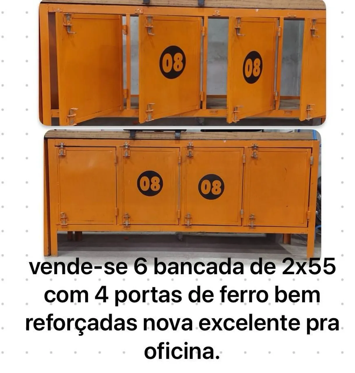 Bancada de ferro 2x55 com 4 portas