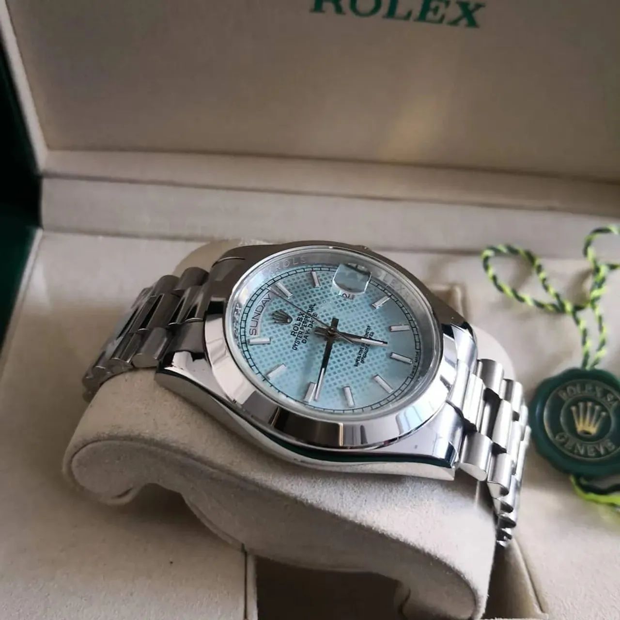 Relógio ROLEX AUTOMÁTICO  - MODELO DAY DATE AZUL BEBÊ - Foto 4