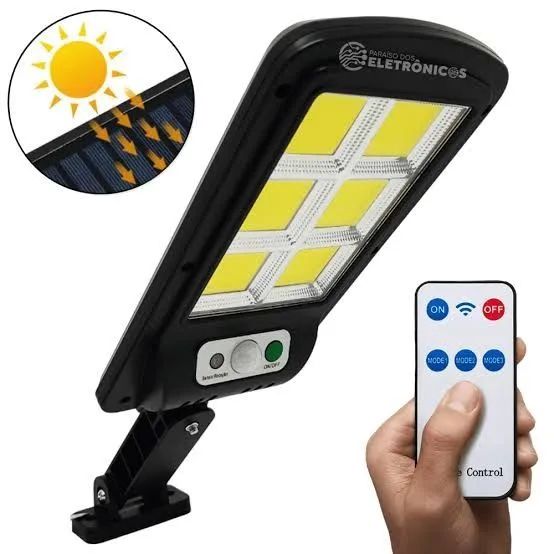 Luminária Solar 30W 6 LEDS Com Sensor de Movimento e Controle - Foto 2