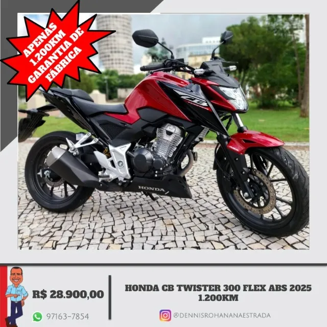 Honda CB Twister 300 Flex ABS Só 1.500km (Garantia de Fábrica) Financio em até 48x