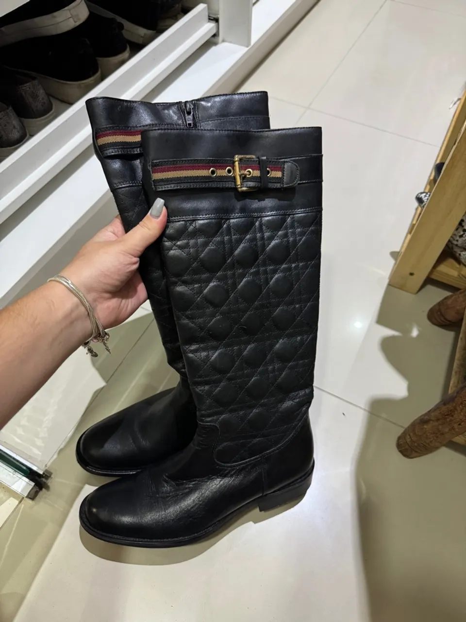 Bota de couro legítimo Constance