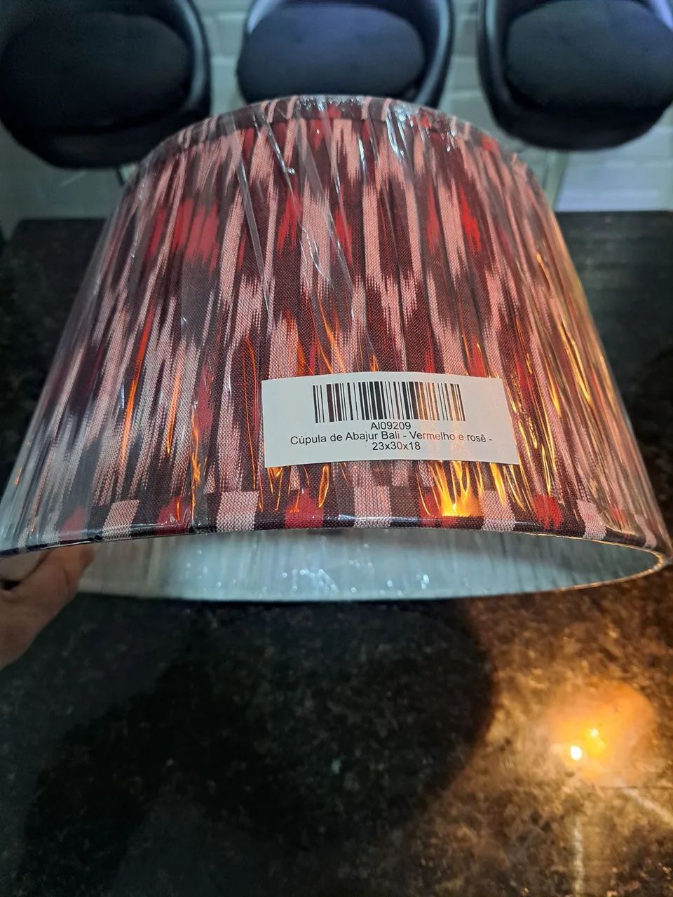 Cúpula de Abajur Bali - Vermelho e Rosê