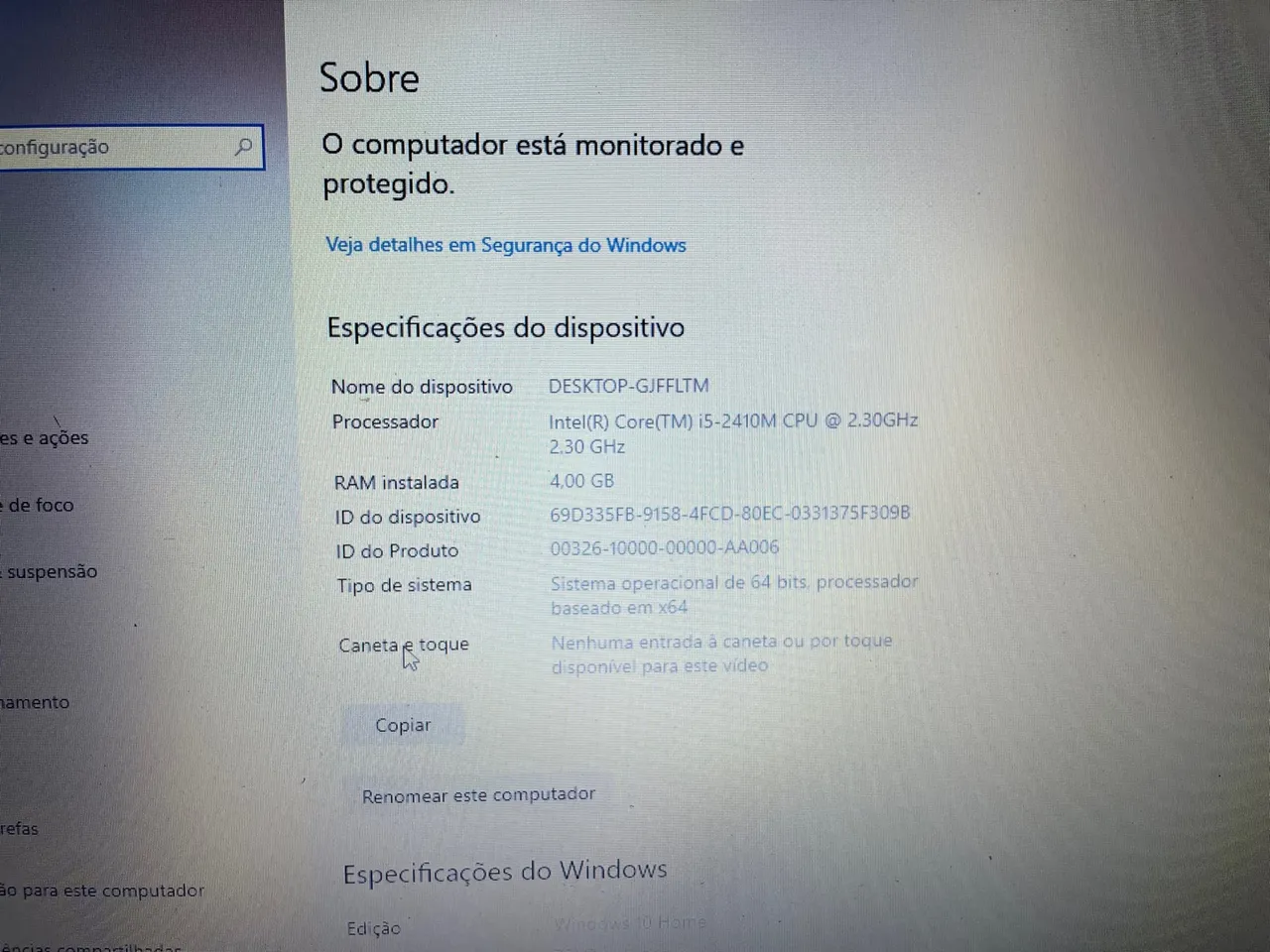 Notebook Lenovo i5-2410M 4GB RAM SSD 120GB
