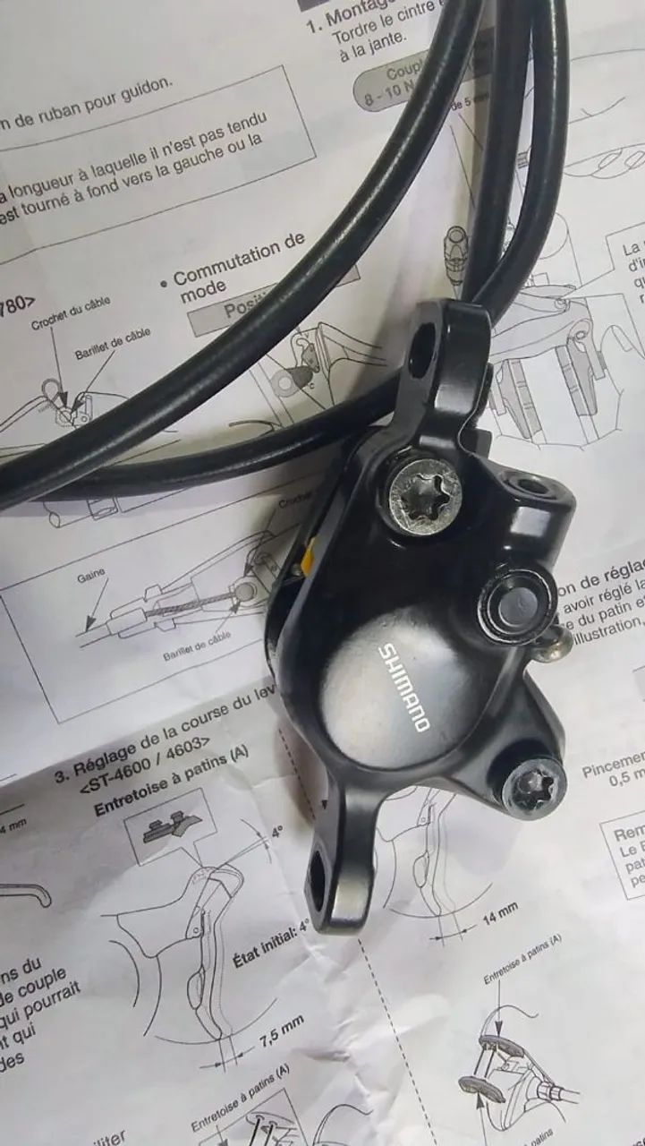 Freios hidráulicos com manetes gts e pinças Shimano mt200 - Foto 4
