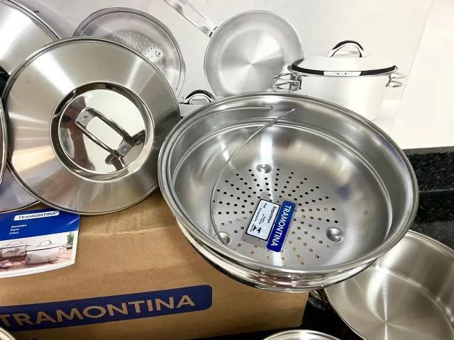 jogo de panela tramontina inox Nova! - Foto 5