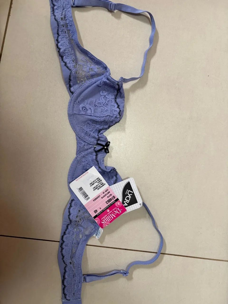 Sutiã de renda lilás novo com etiqueta  - Foto 2