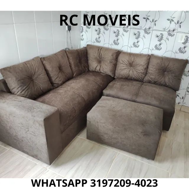 Sofá Sandero de Canto + Puff - Conforto, Estilo e Qualidade Direto da Fábrica