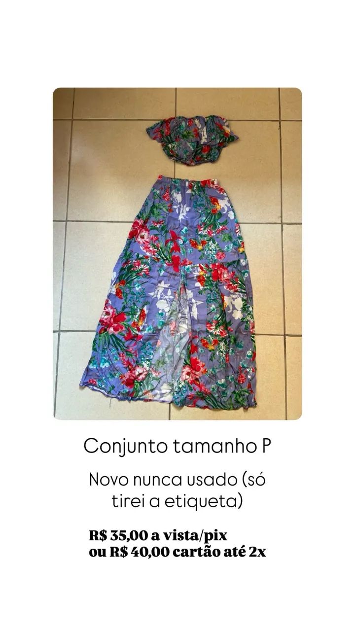 conjunto top e saia 