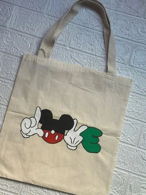 ? Ecobag Artesanal Pintada à Mão - LOVE Disney Inspired ?
