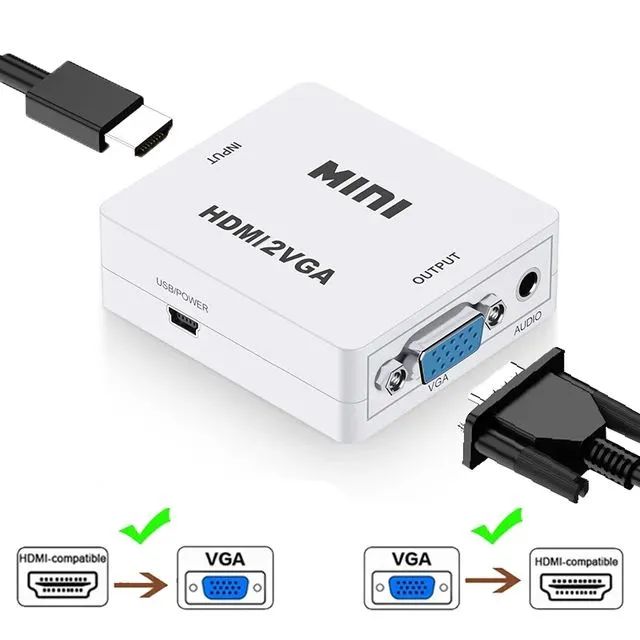 Adaptador Conversor Mini HDMI para VGA com Áudio - Foto 3