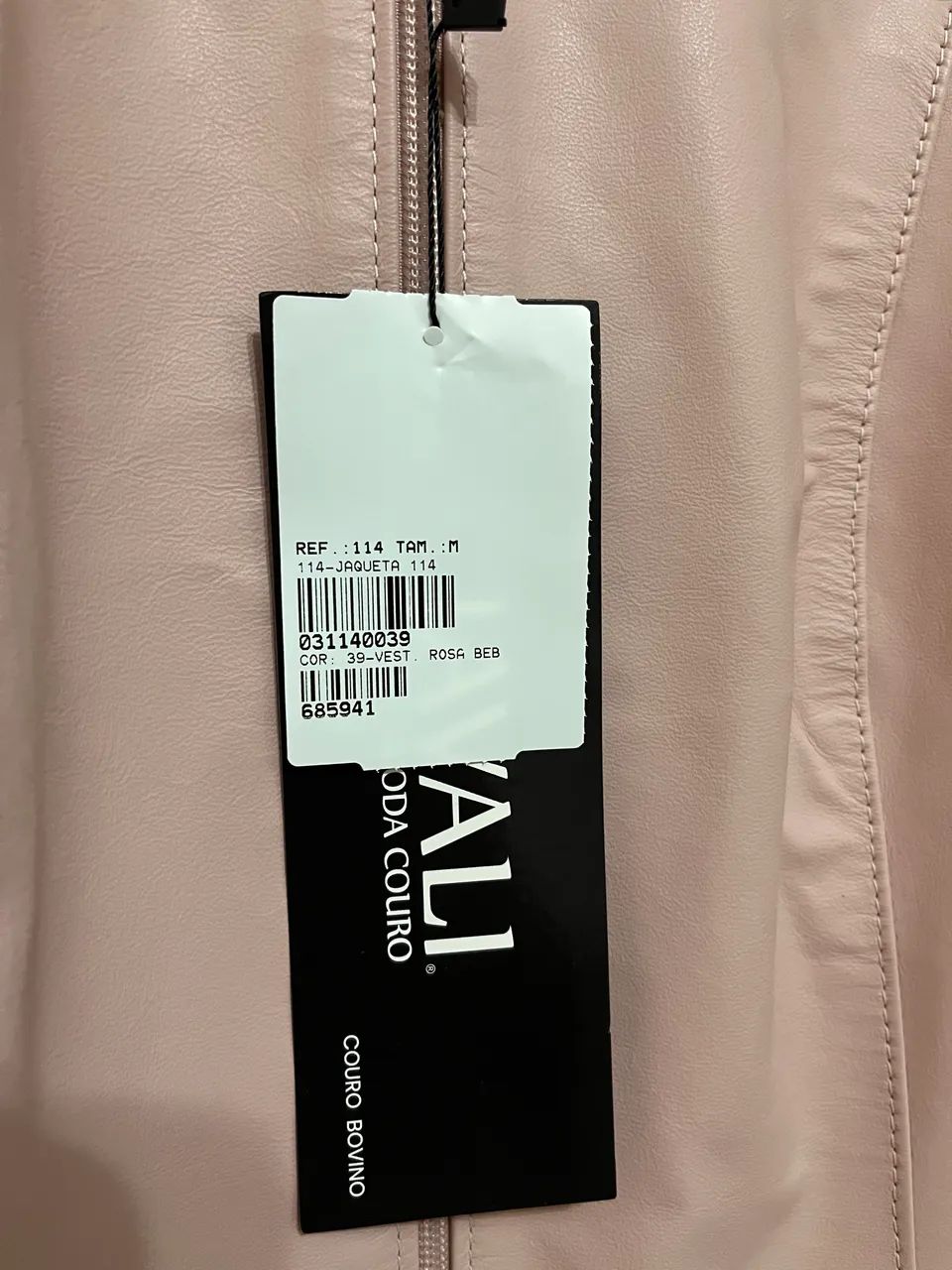 Jaqueta de Couro Rosa Pastel - Foto 3