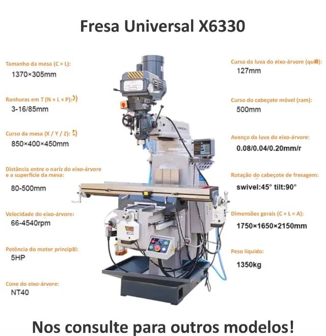 Fresadora Universal X6325 / 5HP / ISO40 - Foto 2