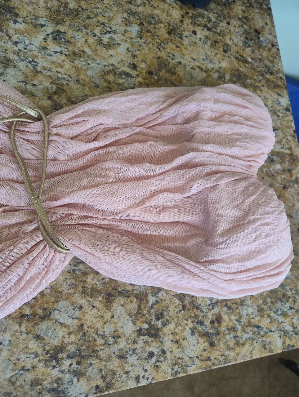 Vestido Longo Rosa com Cinto Dourado - Foto 3