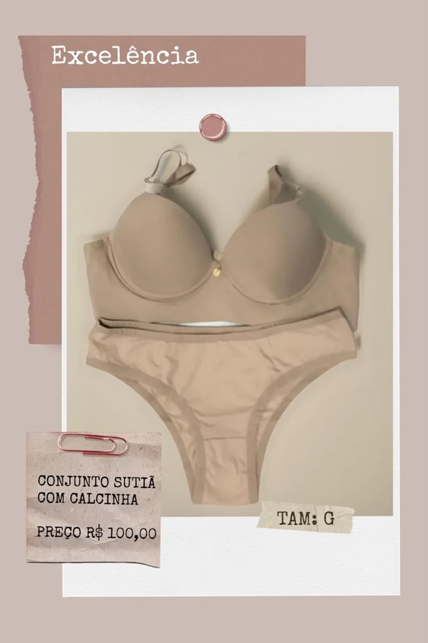 Conjunto de lingerie bege - Excelência