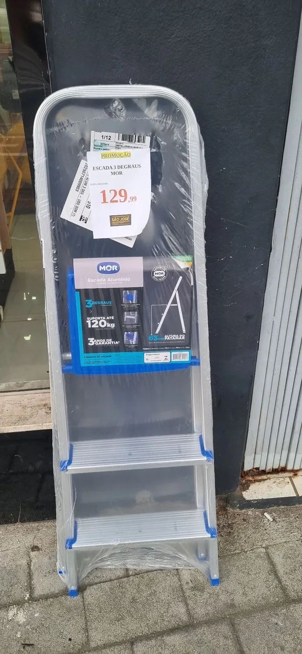 Escada de Alumínio 3 Degraus Mor