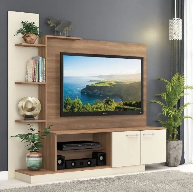Painel Rack para TV de ATÉ 55 Polegadas com 2 Portas e 4 Prateleiras (PEGUE E LEVE)!!
