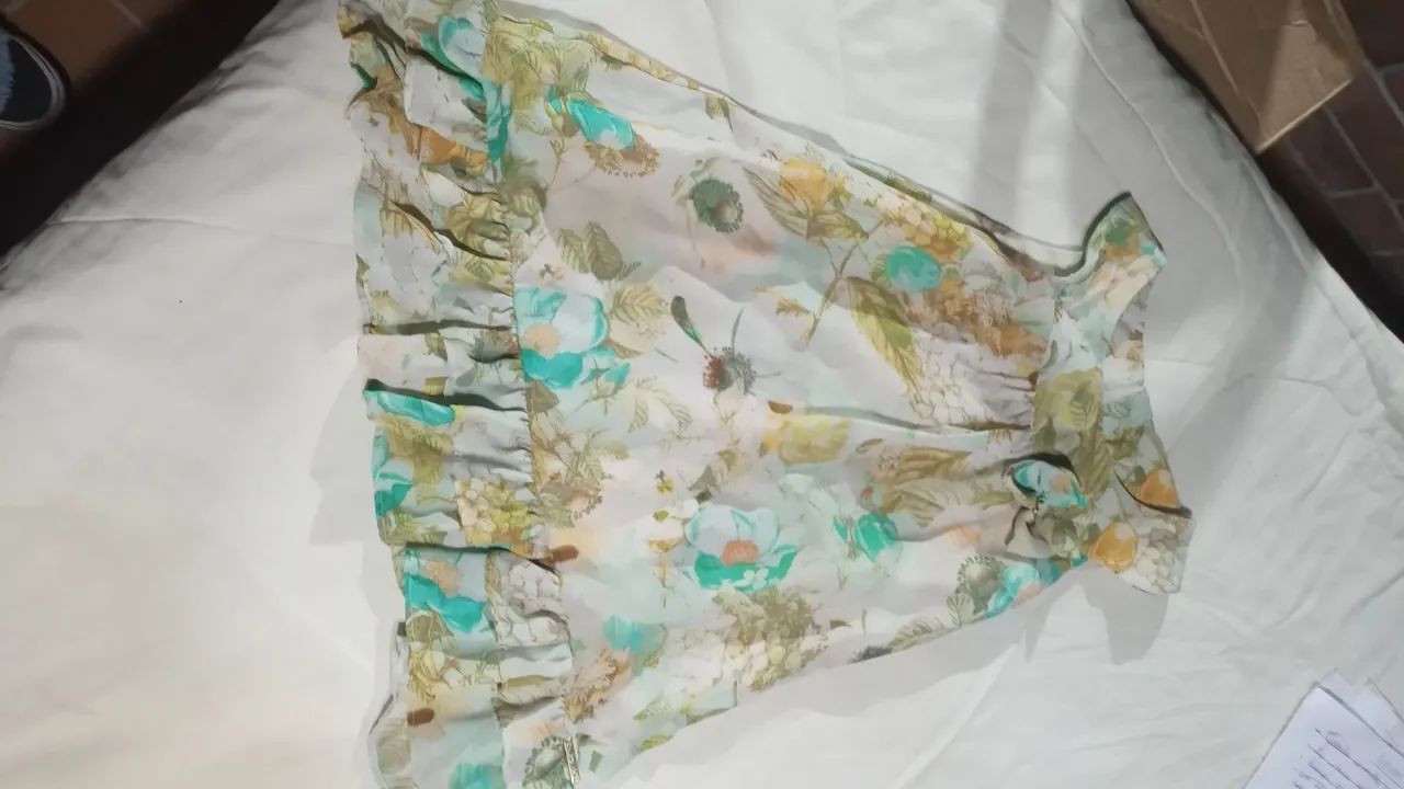 Vestido Floral Infantil com Babados