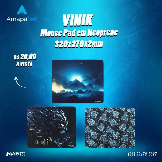 Mousepad Gamer Vinik  Médio 320x270mm