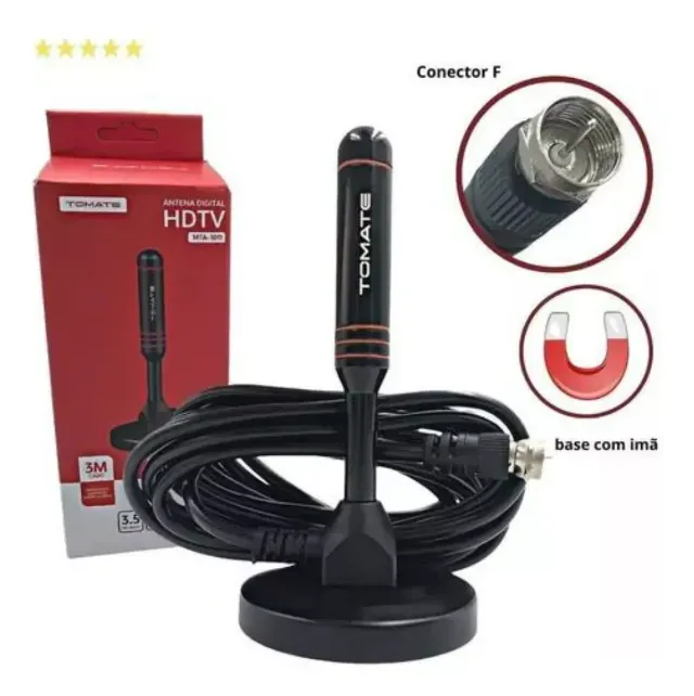 Antena Tv Digital Interna Base Ima Hdtv Uhf Cabo 3m Original