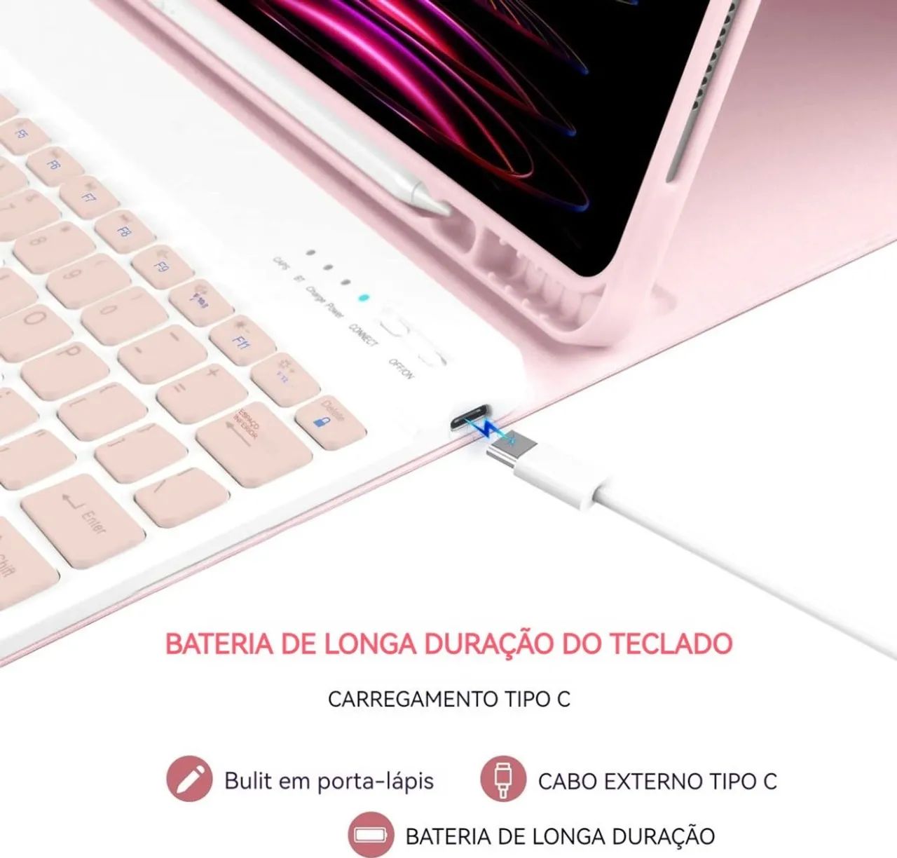 Capa e teclado para iPad - Novo - Foto 2