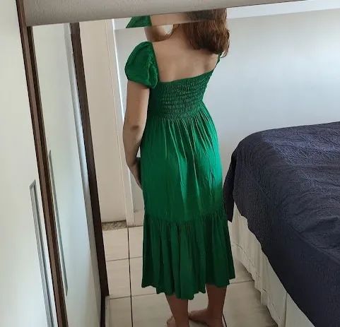 Vestido Verde com lastex no busto - Foto 3