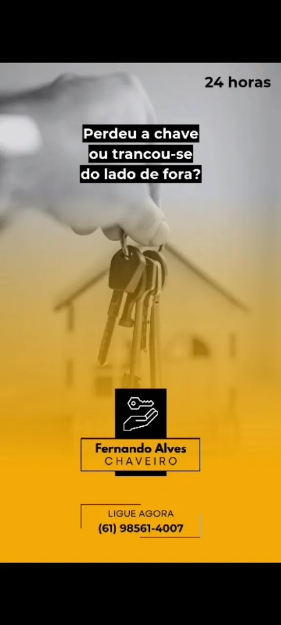 Chaveiro Alves atendimento 24 horas no Altiplano