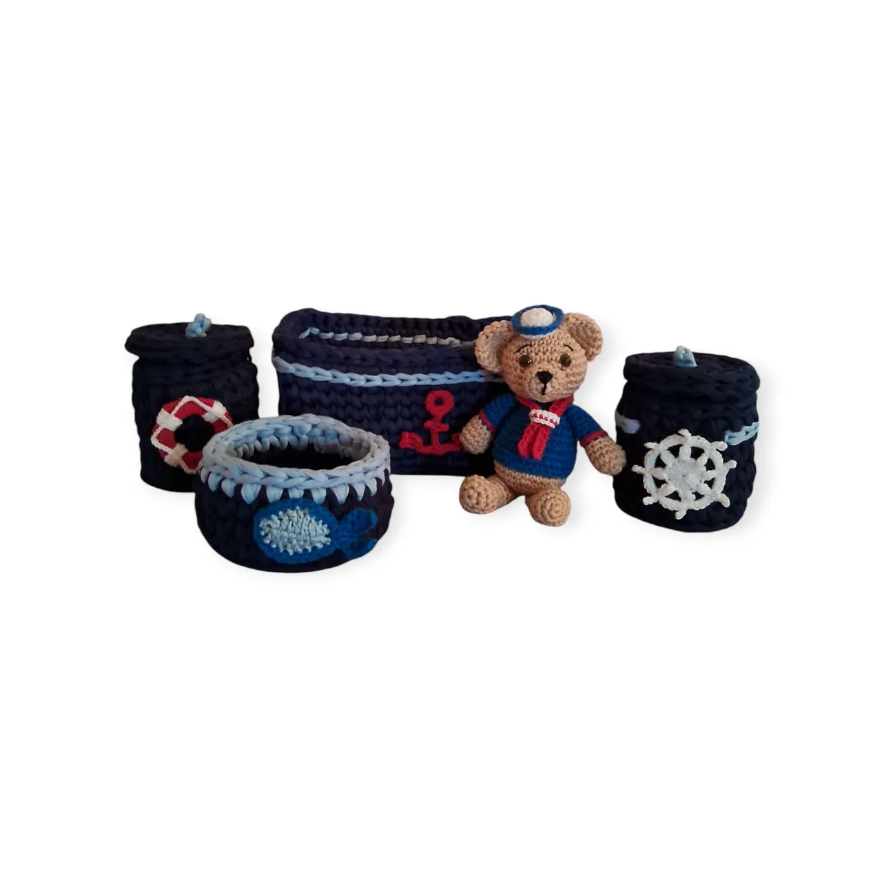 Kit  higiene bebê  croche fio de malha 